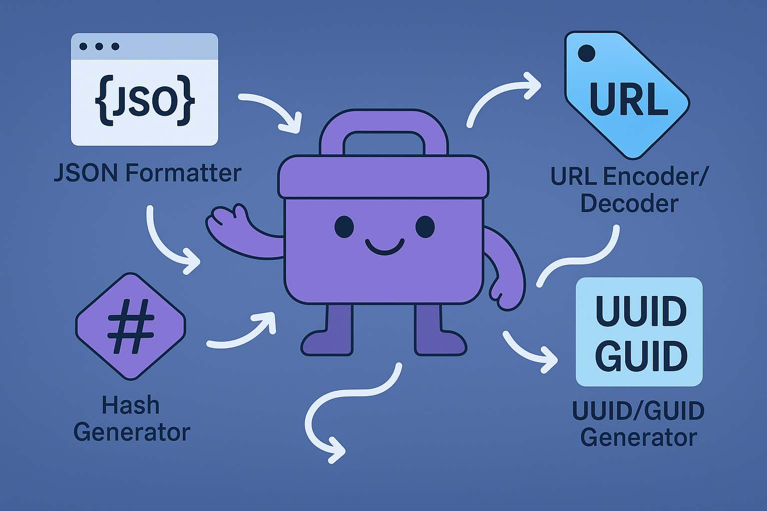 Tooly mascot seamlessly connecting various digital development tools into a cohesive workflow.